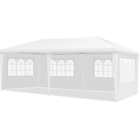 Costway – Tonnelle de jardin 6x3m – Tente de réception avec 4 parois amovibles – Structure en métal PE imperméable – Capacité 10-12 personnes (1/5)