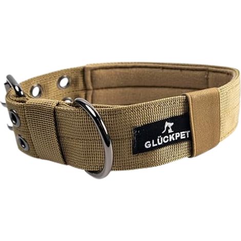 Collare per cani con fibbia in velcro e anello a D, taglia XL 51-61 cm, Gluckpet