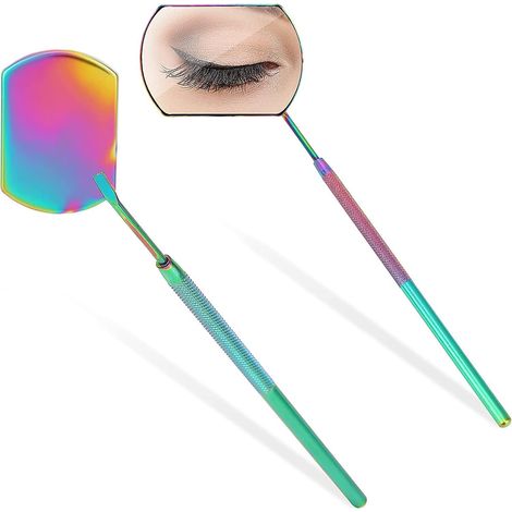 Miroirs de maquillage en acier inoxydable, miroir pour extensions de cils, accessoire d'application de cils, outils pour extensions de cils, instrument de contrôle, miroir pour cils (1/5)