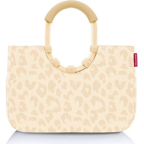 Reisenthel OS1043 Loopshopper M Borsa per la spesa in poliestere riciclato resistente all'acqua con manici in alluminio tasca interna con zip due tasche esterne volume 12 l colore Beige