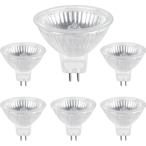 Bombilla halógena GU5.3 de 35 W y 12 V, 400 lm, luz blanca cálida de 2700 K, regulable, tipo MR16, paquete de 6 unidades. (1/5)