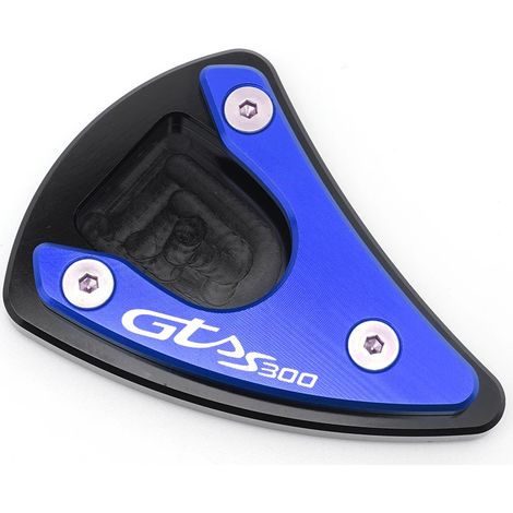 Béquille latérale (Bleue) - Accessoire moto neuf - Rehausse et plaque de support latérale - Compatible avec Vespa GTS300 Super Sport et GTS 300 Maxpower (1/4)