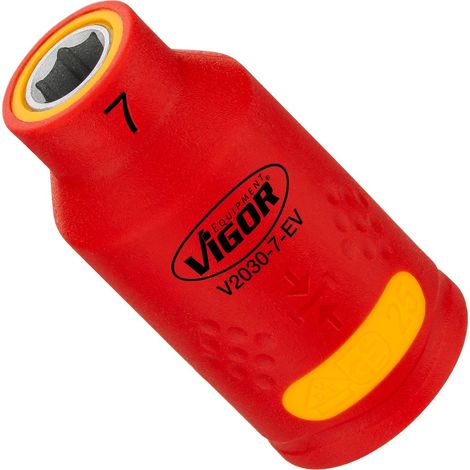 VIGOR Steckschlüsseleinsatz, EV, 3/8 (10 mm) Vierkant hohl, Außen Sechskant Profil, SW 7 mm (1/2)
