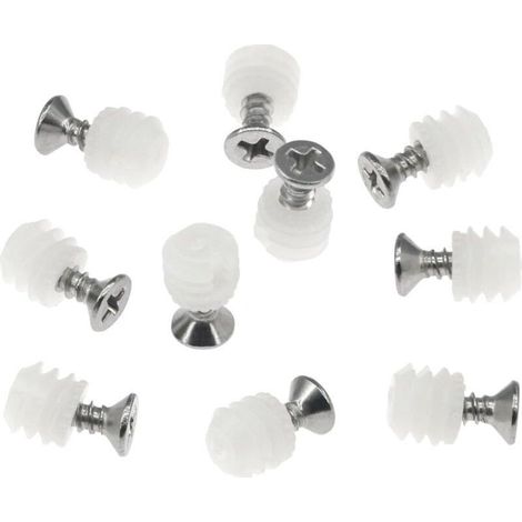 Lot de 100 Chevilles en Plastique avec Vis Chevilles D\'extension de Charnière(4x10mm) (1/4)