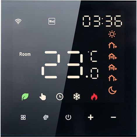 Eosnow Smart Tuya WiFi-Thermostat, Sprachsteuerung, 3 A, digitales programmierbares LCD-Display, Touchscreen, Fußbodenheizung, Temperaturregler, intelligente Wand für Wasser, kompatibel mit Amazon Hom