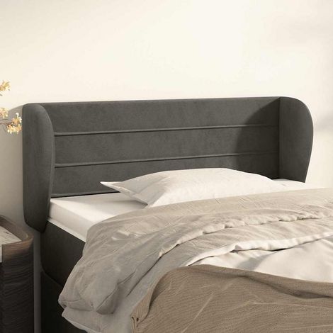 vidaXL Cabecero de terciopelo gris oscuro 93x23x78/88 cm (1/5)
