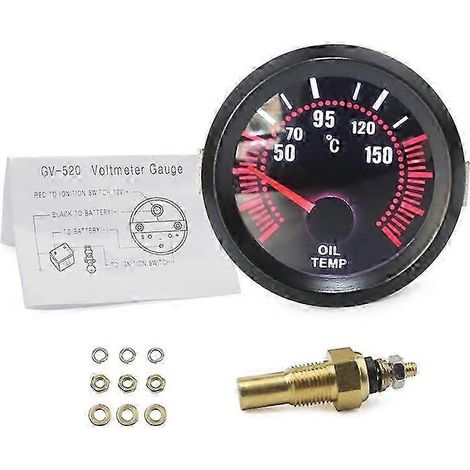 Indicador universal de temperatura de aceite para automóviles de 52 mm y 12 V (modelos 25-26) (1/4)