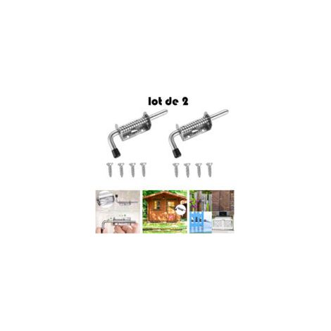 Loquet ressort en acier inoxydable 304 – Longueur 128mm – Pour sécuriser portes, portails et fenêtres – Installation facile avec vis incluses