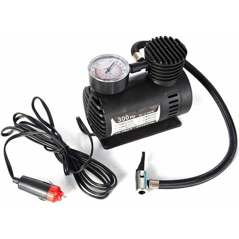 Trywise  Gonfleur,Voiture Mini pompe de gonflage électrique Portable pneu gonfleur d'air 300PSI Auto compresseur pompe pour voiture moto basket-ball (1/4)