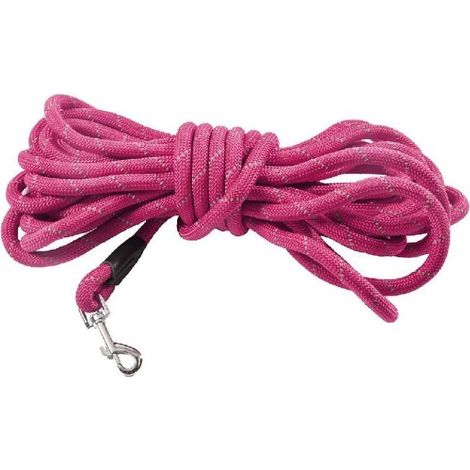 guinzaglio fucsia 1,2 x 300 cm: Guinzaglio tubolare in nylon fucsia modello Walk per cani