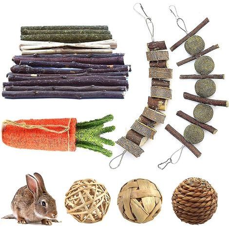 Kaustangen für Kaninchen, Heubälle und Leckerlis für Kaninchen und Chinchillas (1/4)