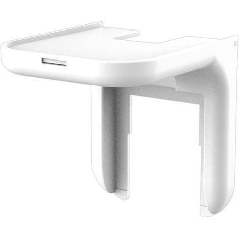 Supporto bianco da parete per prese elettriche, non richiede forature, ideale per dispositivi audio intelligenti e soluzioni di archiviazione per il bagno. (1/5)