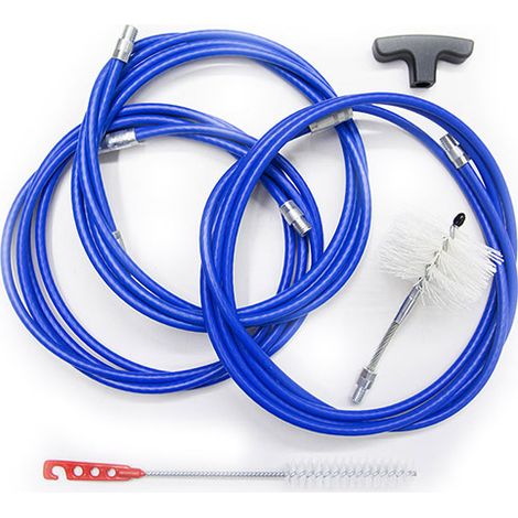 MBM – Kit de ramonage professionnel 9 m – Brosse articulée pour poêle à pellets – Tuyaux flexibles en acier – DN 80