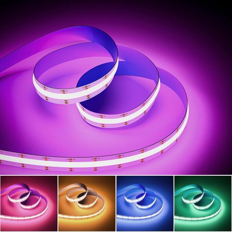 6M COB RGB LED Strip, 24V Color Changing LED Strip, Multicolor Flexible LED Strip Lights for Bedroom, Kitchen, DIY Party Decoration (Controller and Adapter Sold Separately)
