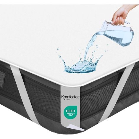 160x200 cm Protège Matelas, Alèse Imperméable, Silencieux et Respirant, Anti-Acarien, Hypo-Allergénique, Blanc (1/5)