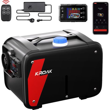 Dieselheizung 5–8 kW, 12/24 V, 220 V, Bluetooth-App, All-in-One-Diesel-Luftheizung mit ferngesteuertem LCD-Bildschirm für Auto (1/5)