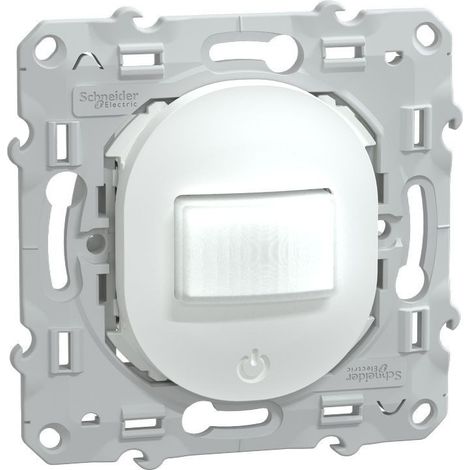 Schneider Electric – Détecteur de mouvement OVALIS blanc 350 W encastré – Angle de détection 160° – Installation facile avec câblage 3 fils – S320523