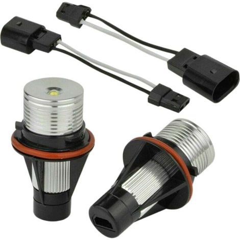 Coppia di lampadine LED bianche 8000K per fari Angel Eye E39 E53 E60 E63 E64 E66 E87 Serie 5 6 7 X3 X5 -Crezuo