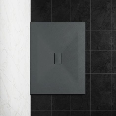 NRG 1300 x 1000mm SMC Anthracite Rectangle Slate Effect Bathroom Shower Tray