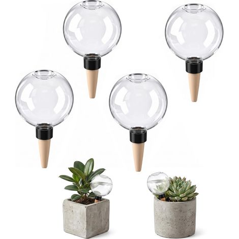Lot de 4 boules d irrigation en plastique pour arrosage automatique kit d irrigation transparent pour jardin balcon (1/5)