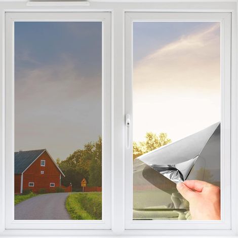 Film de protection solaire pour vitres effet miroir, autocollant, protection UV, 44,5 cm x 4 m