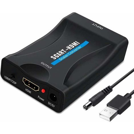 Adaptateur convertisseur péritel vers HDMI audio vidéo prise en charge pour lecteur DVD TV 720p/1080p 8.55.52.3cm (1/5)