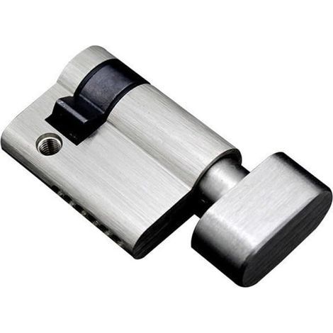 Schließzylinder, 45 mm, einseitig öffnend, komplett aus Kupfer mit Knauf für verdeckte Türen, Notausgangstüren, Trennwände, 45 x 32,8 mm (glänzend verchromt) (1/5)