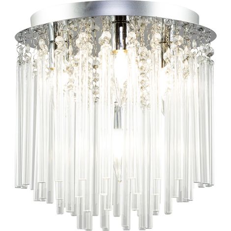 Litecraft Tyre Ceiling Light Bathroom IP44 Rated Flush Mount - Polished Chrome (1/5)