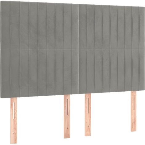 Maison Exclusive - Cabecero gris claro 144x5x118/128 cm terciopel (1/5)