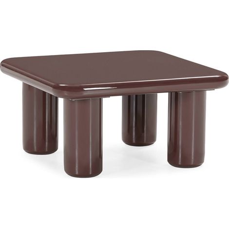 Table basse carrée rouge foncé brillante - Rouge foncé brillant (1/3)