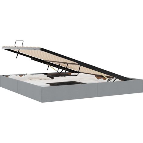 Estructura de Cama Ottoman Gris Claro 200 x 200 cm tela vidaXL
