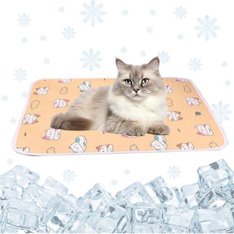 Tappetino rinfrescante per cani e gatti, realizzato in seta ghiacciata, traspirante, atossico, resistente e riutilizzabile per trasportini, cesti, divani e auto. (1/5)