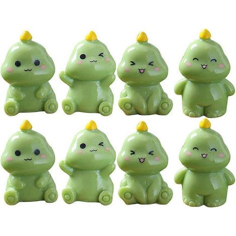 Set mit 8 Mini-Dinosaurierfiguren aus Kunstharz, dekorative Miniaturen für Garten oder Hof. (1/5)