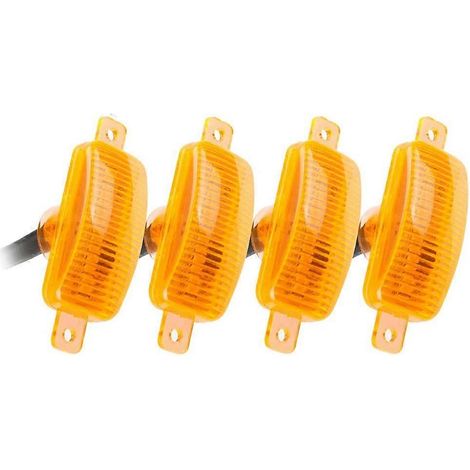 Lot de 4 ampoules LED jaune ambre pour grille de calandre, feux de jour (DRL), 12 V, feux de stationnement, d'avertissement et d'urgence, universelles pour voitures (1/5)