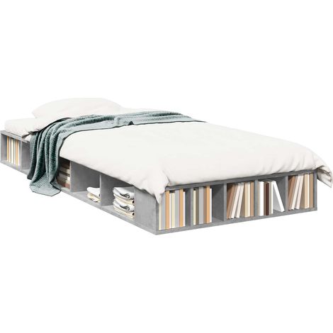 Cadre de lit avec rangement avec étagère Gris béton 80 x 200 cm vidaXL (1/5)