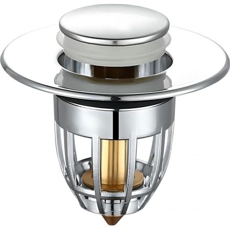 Bonde Lavabo Universel Pop Up, 34 40mm Bouchon Acier Inoxydable avec Filtre, Parfait pour Cuisine et Salle de Bain (1/5)