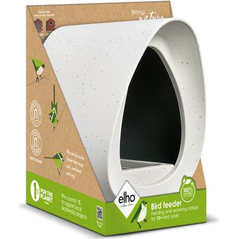 Elho Essential Mangeoire À Oiseaux 18 - Gris - L 21 x B 18 x H 23 cm - Balconextérieur - 100% recyclé (1/2)