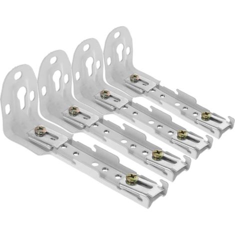 Un ensemble de 4 supports muraux robustes pour double tringle à rideaux est disponible en stock pour assurer une installation sécurisée dans le salon et la chambre. (1/5)