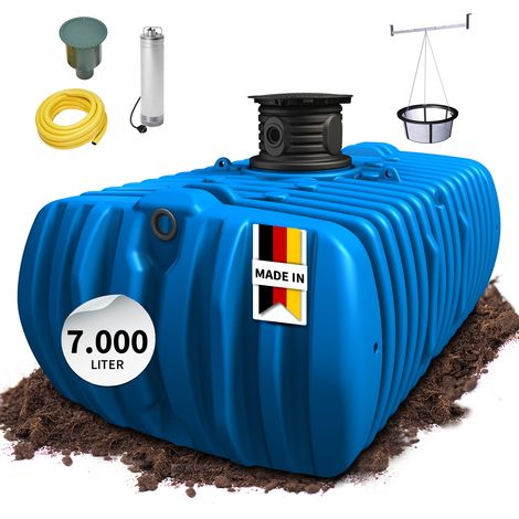 FLAT XL Flachtank 7000 L blau Garten-Comfort begehbar