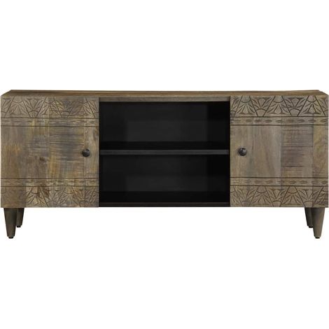 Meuble TV,Banc TV,Armoire TV gris clair 105x33,5x46 cm bois massif de manguier CFW468720 (1/5)