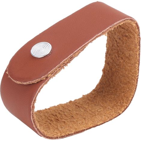 Sangle de guitare basse en cuir synthétique avec boucle et crochet, couleur marron (1/5)