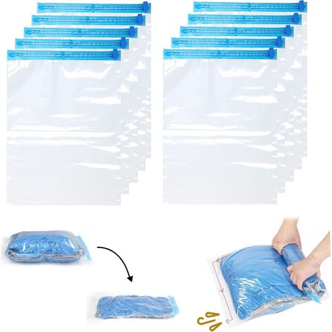 10 Roll-Up Travel Vacuum Bags, 35×50cm/11.81×19.68in (1/5)