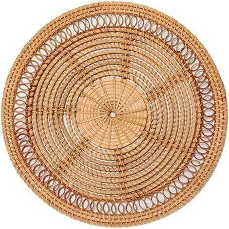Tenture murale en rotin tissé naturel – Décoration murale artisanale – 30cm de diamètre – Écologique et facile à nettoyer (1/3)