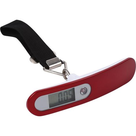 1Pc Portable Travel Hanging Weight High Precision Digital Luggage Scale LCD Screen 50Kg/10G (Red) (1/4)