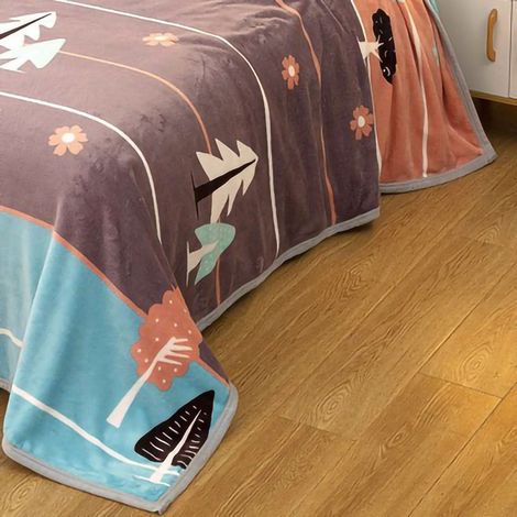 Couverture en flanelle, couverture rafraîchissante, couverture épaisse, couverture pour enfants, couverture pour la sieste, couverture cadeau pour anniversaire d'entreprise, parfum de feuilles et de f (1/5)
