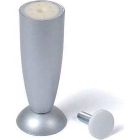 Piedino Piede Cromo Satinato Per Mobili Armadi In Plastica H 12 Cm Alluminio