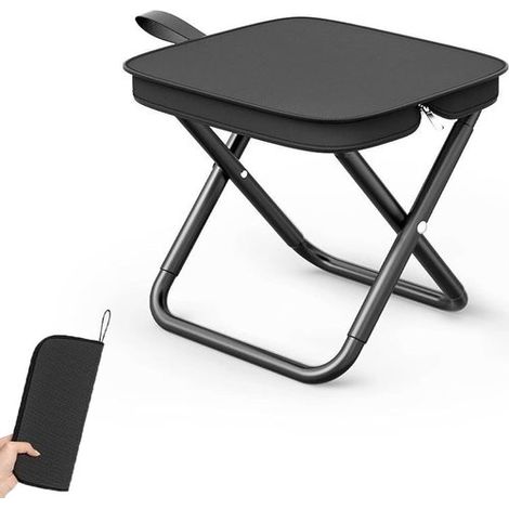 Taburete plegable para camping: taburete pequeño，estable y portátil con bolsa de almacenamiento para exteriores (1/5)