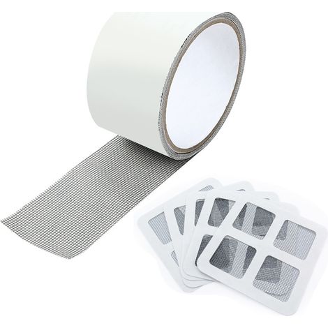 Kit réparation moustiquaire fenêtre - Ruban adhésif fort, maille fibre de verre pour fenêtre et porte moustiquaire (1/5)