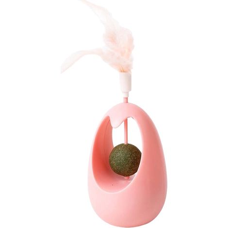 Jouet Interactif Wobble Tumbler pour Chat avec Balle à Cataire et Plumes (1/4)