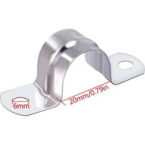 Lot de 50 - 304 Acier Inoxydable U-Tube Pince - Anneau De Connexion Tuyau Pince Titulaire De La Carte d'Équitation Selle Pour d'Eau (1/5)